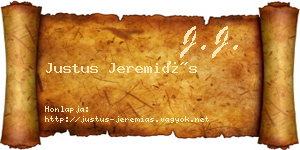 Justus Jeremiás névjegykártya